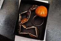 Bracelet and ring together in black box