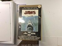 Full view of the JAWS movie poster, showing the main image and title.