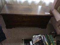 Front exterior view of chest in room