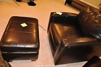 Armchair and ottoman set front perspective