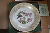 Collector's plate displayed in its original Lenox box with paper insert showing the brand and crest.