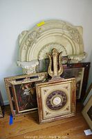 Group shot of all four items leaning against wall