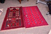 Both rugs side by side on carpeted floor