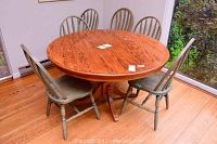 Full view of round table with six chairs