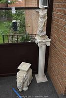 Overview of both items side by side against brick wall