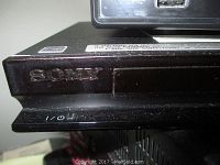 Close-up of front panel showing Sony logo and part of the player.