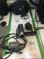 Overview of camcorder, UltraStudio recorder, case, accessories and cables