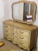 Front view of dresser and mirror