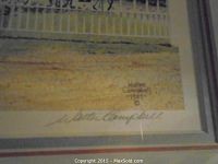 Close-up of Walter Campbell signature on the print.