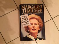Front cover of the book 'The Downing Street Years' by Margaret Thatcher with a maxsold signed sticker.