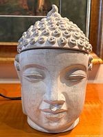Front view of ceramic Buddha head diffuser