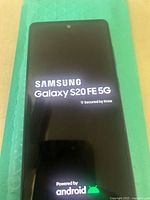 Front view showing Samsung Galaxy S20 FE 5G boot screen display