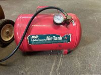 MVP 5-gallon air tank showing gauge and label