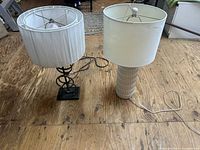 Both lamps front view showing bases and shades