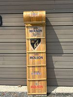 Front view of full sled showing Molson logos on slats