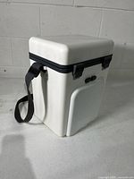 Closed Twinbird picnic case showing exterior condition and strap