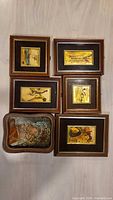 Group shot of all five framed miniature paintings