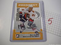Front of the 2006 Mark Giordano rookie hockey card showing player image and autograph.