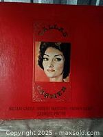 Carmen LP cover showing photo of Maria Callas and red background with gold text
