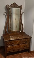 Full view of dresser and mirror