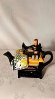 Front view of sewing machine teapot