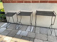 Front view of all three nesting tables side by side