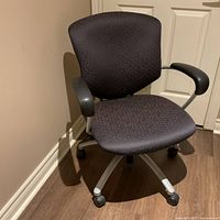 Front view of patterned fabric office chair
