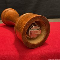 Pepper mill underside showing Peugeot France metal grinding mechanism