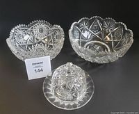 Group shot of both bowls and butter dish