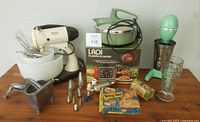 Group shot of all vintage kitchen items