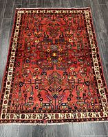 Full top-down view of entire rug laid flat on floor