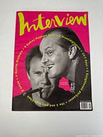 Full cover of Interview Magazine August 1990 with Jack Nicholson and Joan Chen