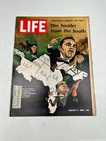 Front cover of Life Magazine August 2, 1968, featuring political cartoon art showing southern United States with political figures and headline.