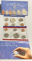 Outer envelope marked "The 1991 U.S. Mint Uncirculated Coin Set" with two sealed packs visible (red and blue edged)