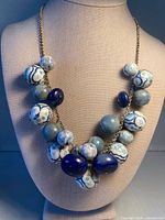 Front view of necklace on display bust