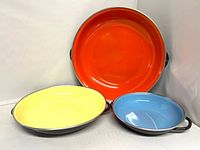 Group shot of all three nesting pans showing colors and size comparison