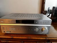 Front view of Sony RM-AAU001 receiver showing control panel and display