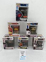 All six boxed Funko Pop figures front view