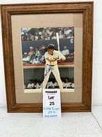 Framed Wade Boggs signed photo full view with lot tag