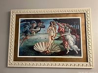 Front view of framed Birth of Venus poster, showing entire artwork and frame