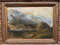 Full front view of painting and gilt wood frame