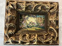 Full view of framed painting showing overall composition and frame style