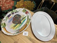 Both platters front view showing designs and size