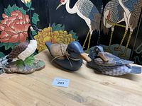 All three waterfowl décor pieces grouped together