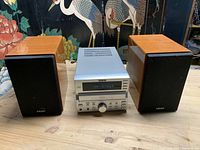 Front view of Teac MC-D90 unit with grilles on speakers