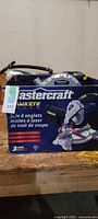 Box showing Mastercraft branding and product image of laser cut miter saw