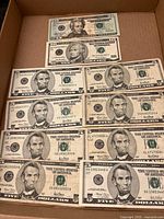 Overview of all ten bills in box