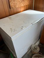 Closed chest freezer showing exterior condition