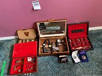 overall lot showing watches, cufflinks and storage boxes