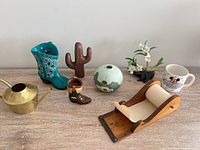 Group shot showing all seven decorative items